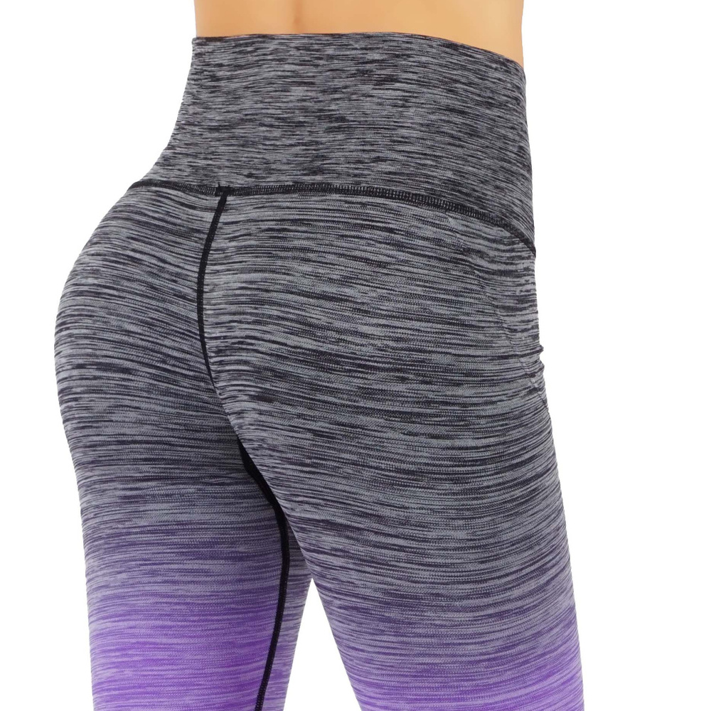 NWT Seamless High Waist Yoga Dry-Fit Ombre compression Leggings Tummy support - Picture 4 of 7